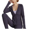 Custom Logo Sportswear Workout Quick Dry Women Full Zip Sports Shirts Zipper Fitness Gym Tops Yoga Jacket