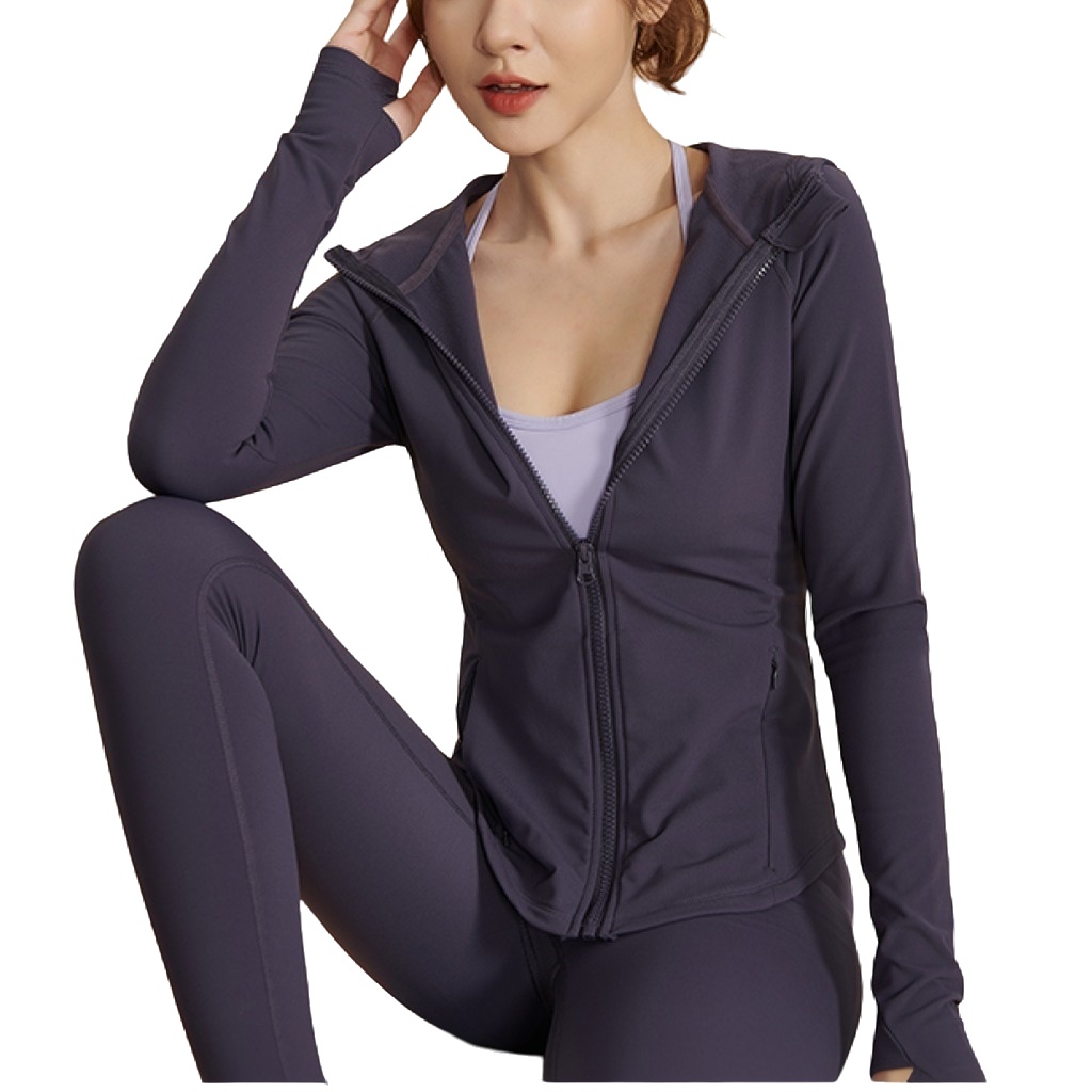 Custom Logo Sportswear Workout Quick Dry Women Full Zip Sports Shirts Zipper Fitness Gym Tops Yoga Jacket