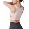 Wholesale Women Cutout Bra Adjustable Side Breast Tightening Support Seamless Bra Thin Breathable Yoga Sports Bra