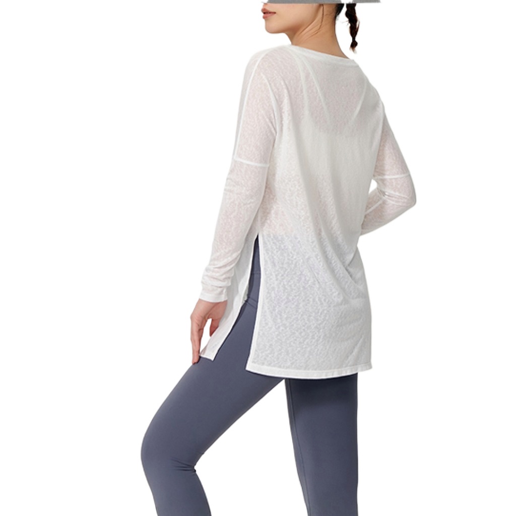 Women's Loose Top Breathable Cotton T-Shirt Summer Fitness & Yoga Cover-Up Outer Wear