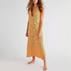 Women's 2025 Summer Spring Casual Sundress Beach Vacation Hollow Out slit Sleeveless Tank V neck Coverup Long Dresses