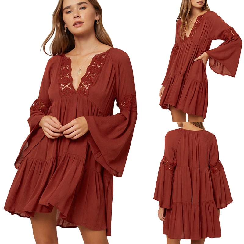 Coverup Summer Dresses for Women Casual Loose Long Sleevele Sundresses