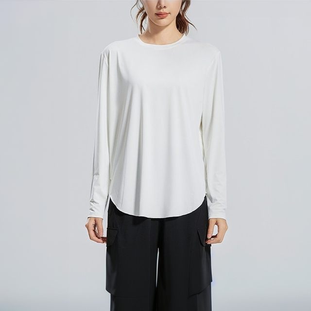 Women's Long Sleeve Workout Tops Active Running Shirts Loose Fit Quick Dry Athletic Soft