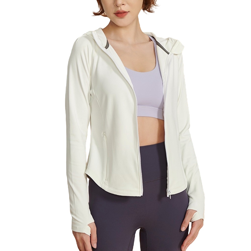 Custom Logo Sportswear Workout Quick Dry Women Full Zip Sports Shirts Zipper Fitness Gym Tops Yoga Jacket