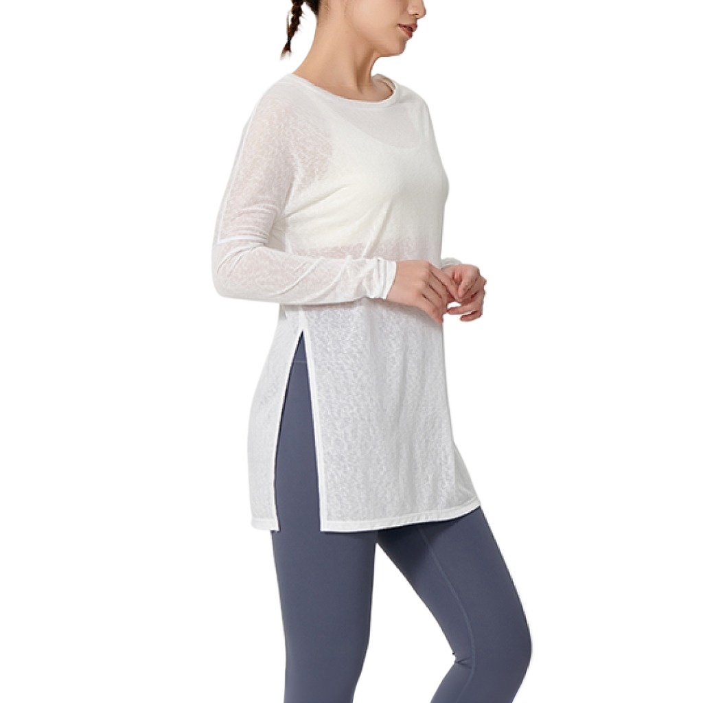 Women's Loose Top Breathable Cotton T-Shirt Summer Fitness & Yoga Cover-Up Outer Wear