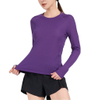 Custom Women's Long Sleeve Shirts Advantageous Workout Yoga Crop Top Fitness Yoga Sports Gym Shirt