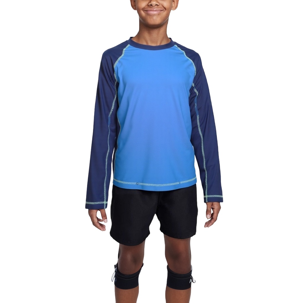 Boys Two Piece Rash Guard and Swim Trunks Outfit Set Kids Short Sleeve Swimsuit