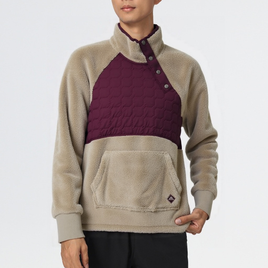 Men's Loose Fit Oblique buckle Heavyweight Sweatshirt