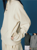 Large Grain Waffle Retro Contrast Color Stand Collar T-Shirt Long Sleeves Tees