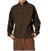 Large Grain Waffle Retro Contrast Color Stand Collar T-Shirt Long Sleeves Tees