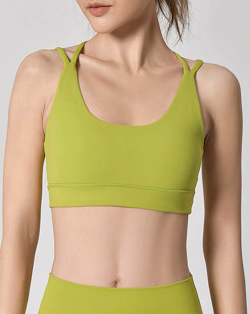 Custom Wholesale Women Thin Shoulder Straps Gym Outfits Fitness Running Sports Underwear Sports Yoga Bra