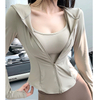 YOGA Womens Butterluxe Full Zip Workout Hoodie Jackets Slim Fit Hooded Athletic Yoga Lightweight Jacket with Thumb Holes