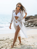 Womens Bathing Suit Cover Up 34 Sleeve Mesh Swimsuit Coverup Long Floral Beach Lace Kimono Summer Cardigan