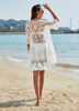 Women's Contrast Lace Bathing Suit Cover Up V-Neck Swimsuit Coverups Loose Swimwear Beach Dress Beachwear