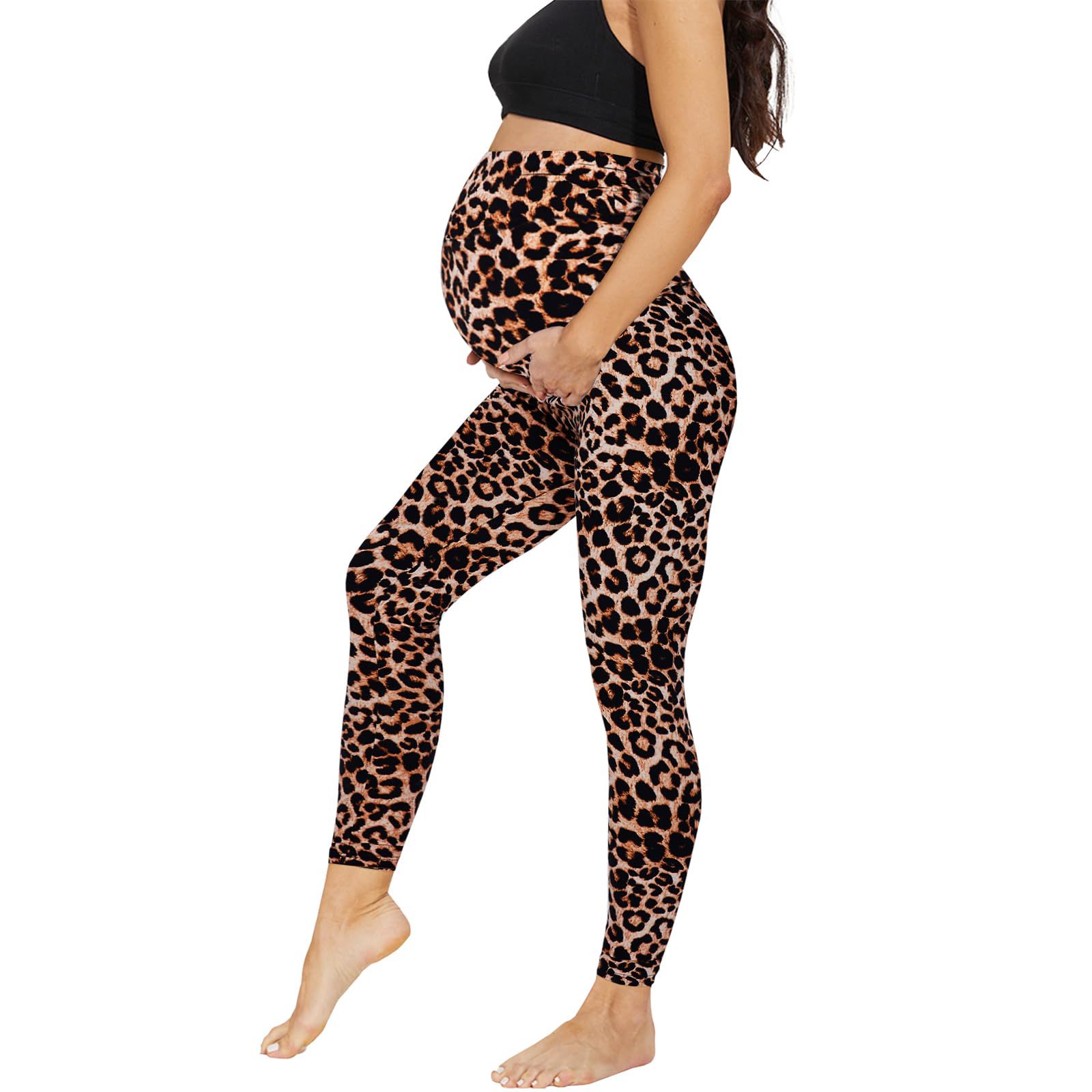 Women's Maternity Leggings with Pockets Over The Belly,Pregnancy Yoga Pants Activewear Workout Leggings