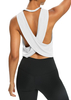 Womens Open Back Workout Shirts Cropped Yoga Tank Tops Backless Athletic Clothes