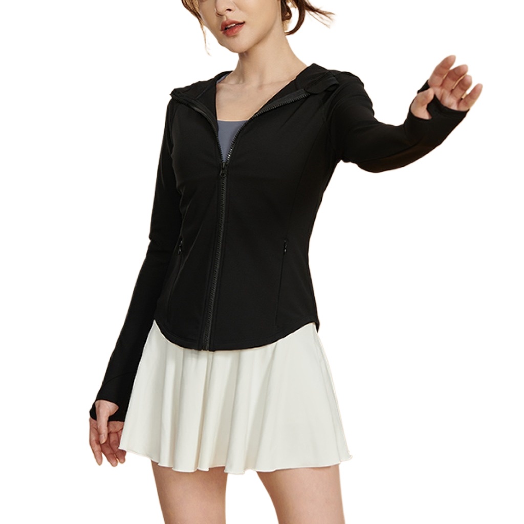 Custom Logo Sportswear Workout Quick Dry Women Full Zip Sports Shirts Zipper Fitness Gym Tops Yoga Jacket