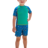 UPF 50+ Sun protection Kids Short Sleeve Sunsuit Swimwear Boys Two Piece Rash-Guard-Sets Swim Trunks Outfit Set