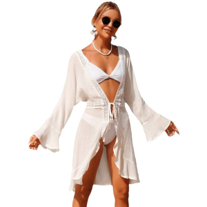 Swimsuit Cover Ups for Women Beach Swimwear Coverup Sheer Sexy V-Neck Beachwear