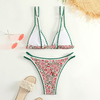 Women's Triangle Bikini Floral String Bikini Set Two Piece Swimsuit Bathing Suits