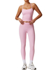 Womens Workout Sets Two Piece Cross Back Tank Top Matching High Waist Leggings Sets Gym Outfits Work Out Clothes