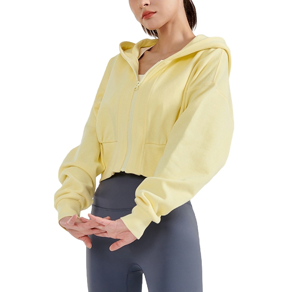 Long Sleeve Comfort Sports Hoodie Full Zip Running Shirt Sports Top Yoga Jacket
