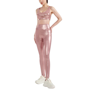 Wholesale Women’s Workout Tight Sweat Shiny Gym Workout Yoga Pants Push Up V Shape Sports Leggings