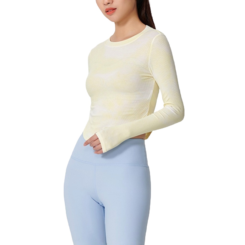 Women Athletic Workout Training Compression Gym Women Sport Long Sleeves Crop Top
