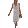 Women's 2025 Summer Spring Casual Sundress Beach Vacation Hollow Out slit Sleeveless Tank V neck Coverup Long Dresses