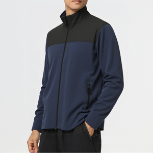 Men's Lightweight Full Zip Jackets Stand Collar Bomber Jacket Casual Outwear
