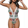 Women's One Piece Swimsuit with Beach Wear Floral Print Bikini Set One Piece Bathing Suit