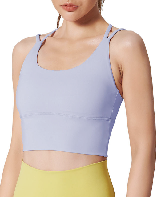 Fashion Workout Gym Wear Yoga Bra Sport Ladies Women Exercise Cross Strap Sport Bra Top Push Up Breathable Running Vest Bra for Fitness Sportswear Gym