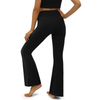 Women's Flare Yoga Pants with Pockets-V Crossover High Waisted Bootcut Yoga Leggings-Flare Workout Gym Leggings