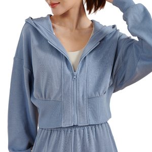Long Sleeve Comfort Sports Hoodie Full Zip Running Shirt Sports Top Yoga Jacket