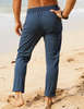 Mens Casual Pants Drawstring Elastic Waist Lightweight Pants Loose Fit Summer Beach Yoga Trousers