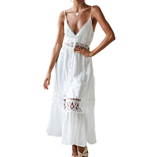 Womens Bathing Suit Cover Up Suspender Sexy Semi-Sheer Long Swimsuit Cover Up Beach Shirt Dress Swimwear