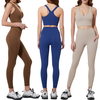 Workout sets for women cross back sports bra high waist leggings 2 piece gym yoga outfits workout clothes sets