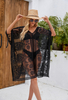 Sexy Elegant Lace Beach Cover Up for Women Bathing Suit Cover Up V-Neck Swimsuit Coverup for Poolside Seaside and Party