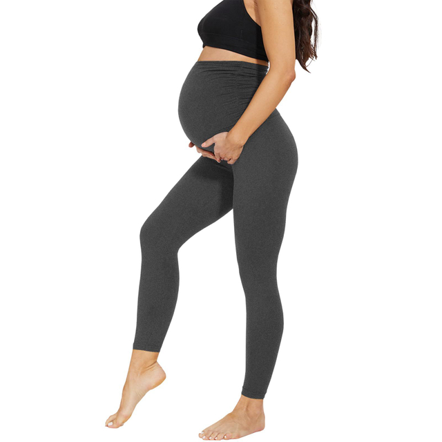 Women's Maternity Leggings with Pockets Over The Belly,Pregnancy Yoga Pants Activewear Workout Leggings