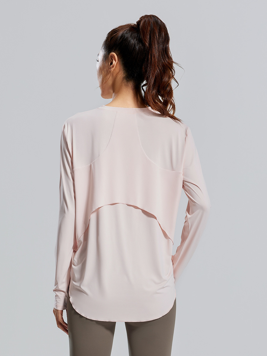 Women's Long Sleeve Workout Tops Active Running Shirts Loose Fit Quick Dry Athletic Soft