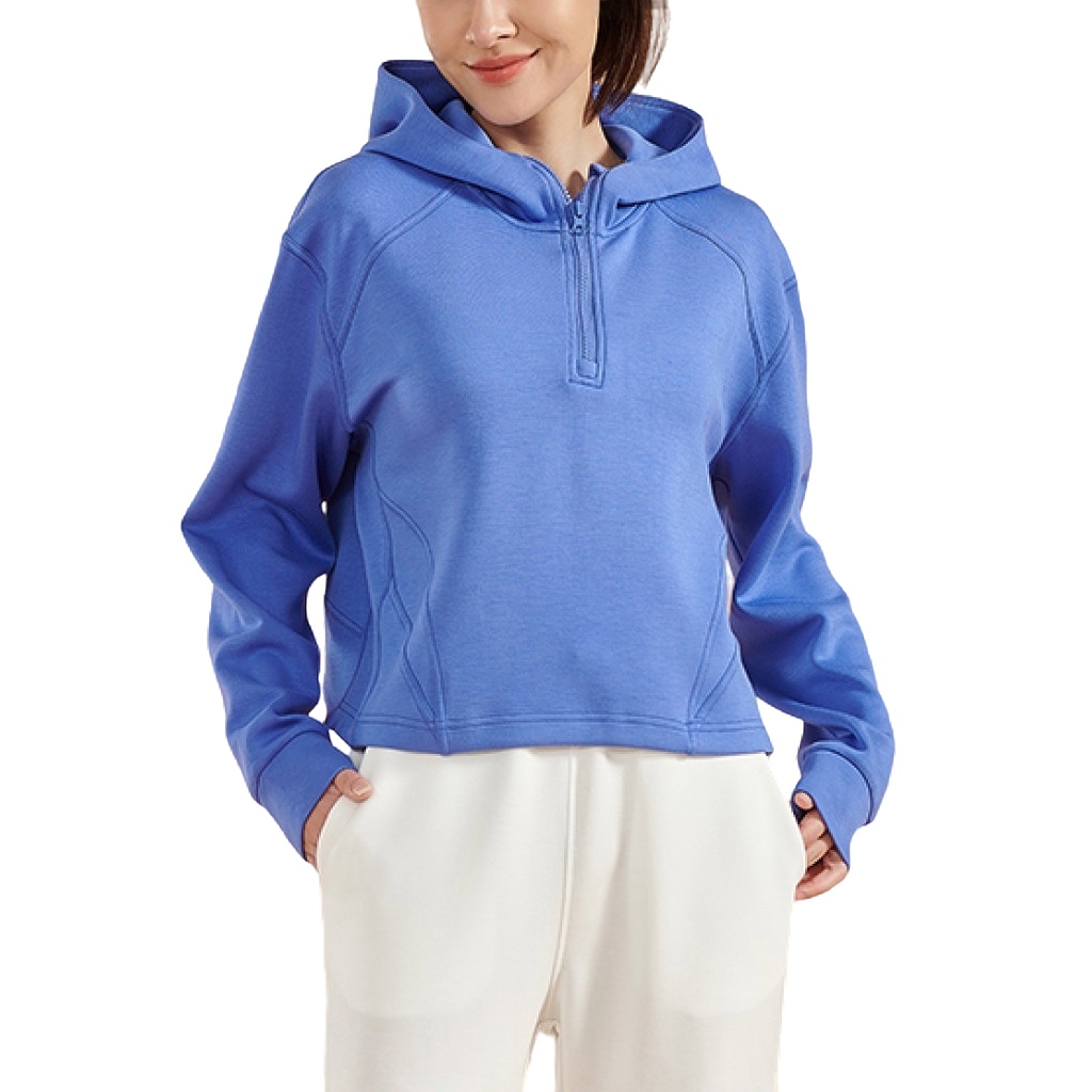 Women Running Shirt Half Zipper Long Sleeve Hoodie Yoga Tops Training Running Brushed Workout Yoga Jackets