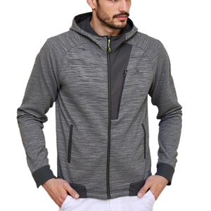 Men's Full-Zip Athletic Jacket with Hoodies Workout Long Sleeve Fishing Hiking Performance Shirt