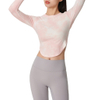 Women Athletic Workout Training Compression Gym Women Sport Long Sleeves Crop Top