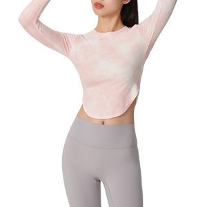 Women Athletic Workout Training Compression Gym Women Sport Long Sleeves Crop Top