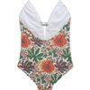 Women's One Piece Swimsuit with Beach Wear Floral Print Bikini Set One Piece Bathing Suit