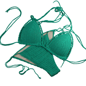 Bikini Set for Women Two Piece Swimsuits V Neck Low Rise Crisscross Back Self Tie Spaghetti Straps