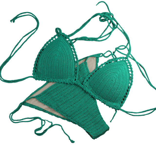 Bikini Set for Women Two Piece Swimsuits V Neck Low Rise Crisscross Back Self Tie Spaghetti Straps