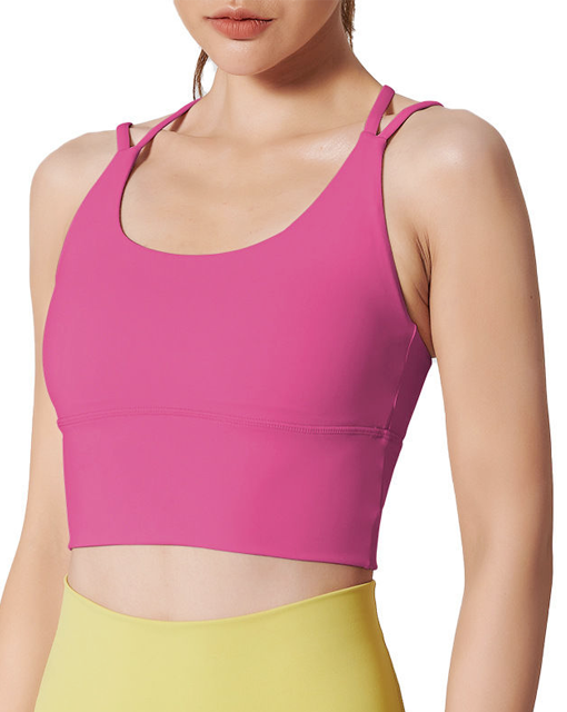 Fashion Workout Gym Wear Yoga Bra Sport Ladies Women Exercise Cross Strap Sport Bra Top Push Up Breathable Running Vest Bra for Fitness Sportswear Gym