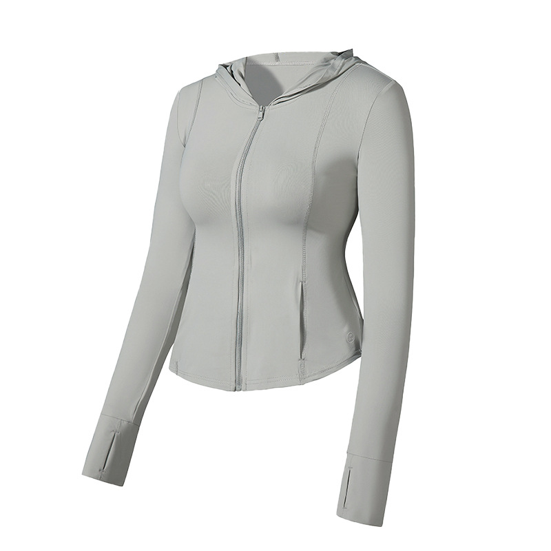 YOGA Womens Butterluxe Full Zip Workout Hoodie Jackets Slim Fit Hooded Athletic Yoga Lightweight Jacket with Thumb Holes