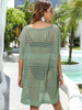 Women Swimsuit Crochet Swim Cover Up Summer Bathing Suit Swimwear Knit Short Sleeve Pullover 2025 Beach Dress
